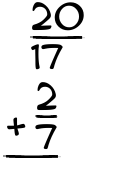 What is 20/17 + 2/7?
