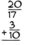 What is 20/17 + 3/10?