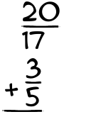 What is 20/17 + 3/5?