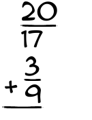 What is 20/17 + 3/9?