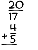 What is 20/17 + 4/5?