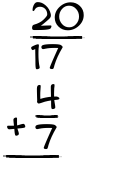What is 20/17 + 4/7?