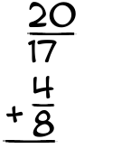 What is 20/17 + 4/8?