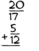 What is 20/17 + 5/12?