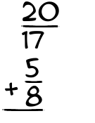 What is 20/17 + 5/8?