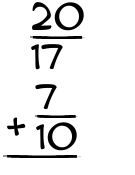 What is 20/17 + 7/10?