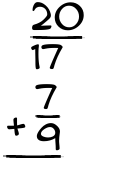 What is 20/17 + 7/9?