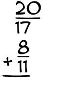 What is 20/17 + 8/11?