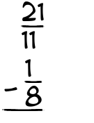What is 21/11 - 1/8?