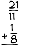 What is 21/11 + 1/8?