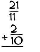 What is 21/11 + 2/10?