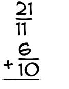 What is 21/11 + 6/10?
