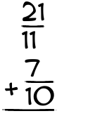 What is 21/11 + 7/10?