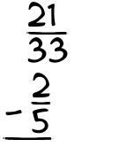 What is 21/33 - 2/5?