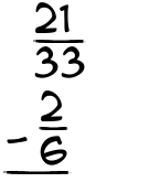 What is 21/33 - 2/6?