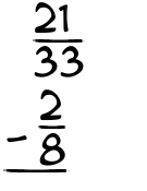 What is 21/33 - 2/8?