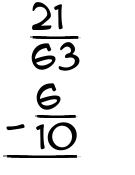 What is 21/63 - 6/10?