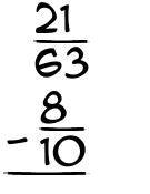 What is 21/63 - 8/10?