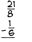 What is 21/8 - 1/6?