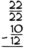 What is 22/22 - 10/12?