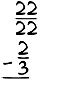 What is 22/22 - 2/3?