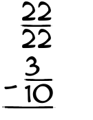 What is 22/22 - 3/10?