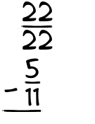 What is 22/22 - 5/11?