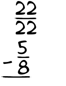 What is 22/22 - 5/8?