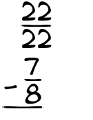 What is 22/22 - 7/8?
