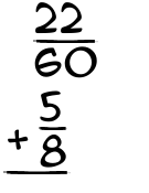 What is 22/60 + 5/8?