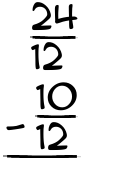 What is 24/12 - 10/12?
