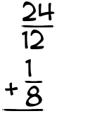 What is 24/12 + 1/8?