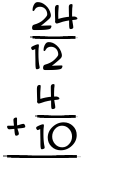 What is 24/12 + 4/10?