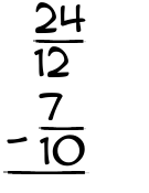 What is 24/12 - 7/10?