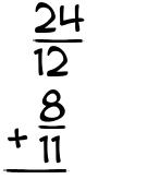 What is 24/12 + 8/11?