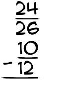 What is 24/26 - 10/12?