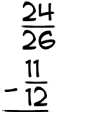 What is 24/26 - 11/12?