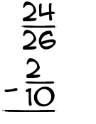 What is 24/26 - 2/10?