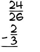 What is 24/26 - 2/3?