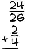 What is 24/26 + 2/4?