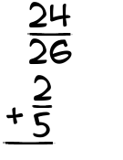 What is 24/26 + 2/5?