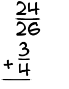 What is 24/26 + 3/4?