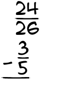 What is 24/26 - 3/5?