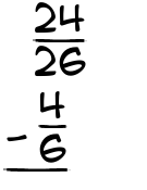 What is 24/26 - 4/6?