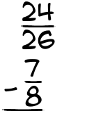 What is 24/26 - 7/8?