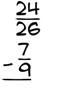 What is 24/26 - 7/9?