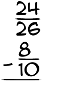 What is 24/26 - 8/10?
