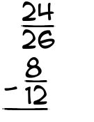 What is 24/26 - 8/12?