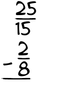 What is 25/15 - 2/8?