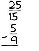 What is 25/15 - 5/9?